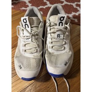 ON Running Roger Advantage White Blue Athletic Tennis Shoes Mens US 9.5‎